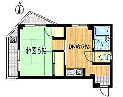 やまざきレジデンス 4階1DKの間取り
