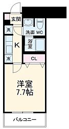 JR南武線 尻手駅 徒歩4分の賃貸マンション 3階1Kの間取り