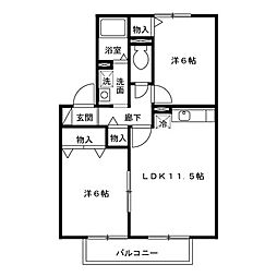 ファミールA 2LDKの間取図画像