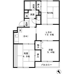 コスモ二色浜2 3LDKの間取図画像