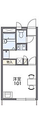 レオパレスMK3 1Kの間取図画像