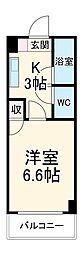 名古屋市営名港線 日比野駅 徒歩6分の賃貸マンション 2階1Kの間取り