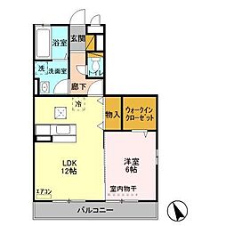 エスポワール　Ａ 1階1LDKの間取り