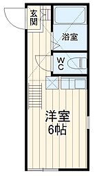ユナイト南太田サクラメント 1階ワンルームの間取り