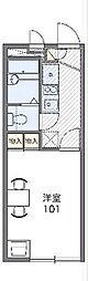 レオパレスエスポワール 2階1Kの間取り