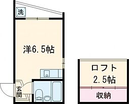 ステイ猪方 2階ワンルームの間取り