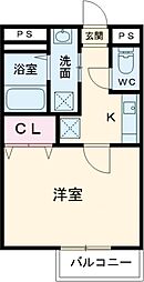 JR中央線 武蔵小金井駅 徒歩7分の賃貸アパート 2階1Kの間取り