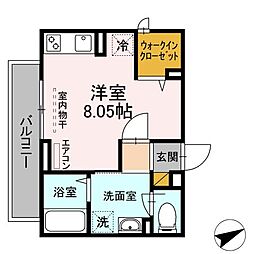 Ｃａｓａ　Ｆｅｌｉｃｅ 2階ワンルームの間取り