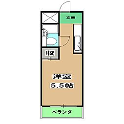 ネットワークジャパン2 5階1Kの間取り