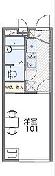 レオパレスジュネス神田 2階1Kの間取り