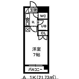 名古屋市営桜通線 御器所駅 徒歩9分の賃貸マンション 1階1Kの間取り