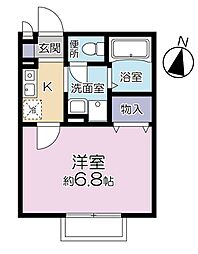 Ｋ・メゾン 1階1Kの間取り