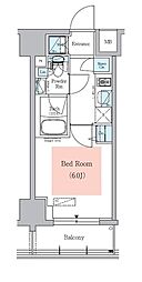 アーバネックス大井仙台坂 6階1Kの間取り