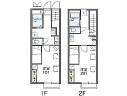 レオパレス大東町 1Kの間取図画像