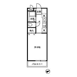 エスポワール生和 2階1Kの間取り