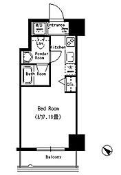 ドールマウスタワー ワンルームの間取図画像