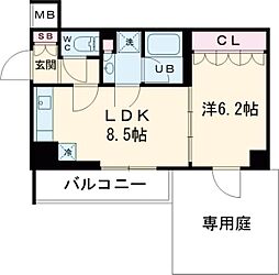 ドムス・スタイル武蔵小山 1階1LDKの間取り