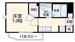 シュライン 1階1Kの間取り