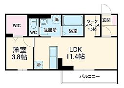 Ｃｅｒｉｓｉｅｒ 2階1LDKの間取り