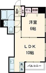 JR横浜線 町田駅 徒歩5分の賃貸マンション 6階1LDKの間取り