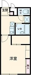 レオパレス888 2階1Kの間取り