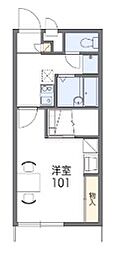 レオパレス桐ヶ丘 2階1Kの間取り
