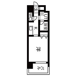 名古屋市営東山線 八田駅 徒歩2分の賃貸マンション 12階1Kの間取り
