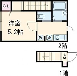 JR南武線 分倍河原駅 徒歩9分の賃貸アパート 1階1Kの間取り