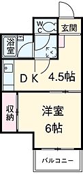 シャンテ三宿 4階1DKの間取り