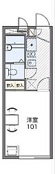 レオパレス長左衛門 2階1Kの間取り