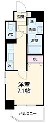 アクアエテルナ泉 10階1Kの間取り