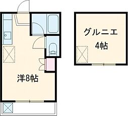 サウスヒル南平 2階ワンルームの間取り