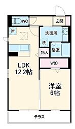 メイプル 3階1LDKの間取り