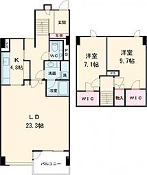 小田急小田原線 参宮橋駅 徒歩6分の賃貸マンション 1階2LDKの間取り