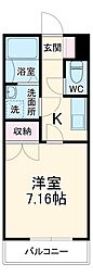 JR川越線 日進駅 徒歩15分の賃貸アパート 2階1Kの間取り