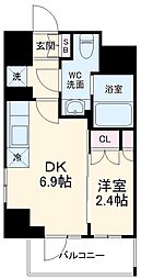 東急東横線 新丸子駅 徒歩3分の賃貸マンション 5階1DKの間取り