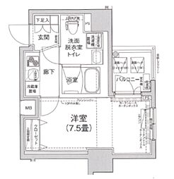 東京メトロ南北線 王子神谷駅 徒歩5分の賃貸マンション 3階1Kの間取り