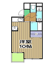 京都友禅文化会館 2階1Kの間取り