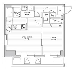 アーバハイツ六町2号館 3階1LDKの間取り