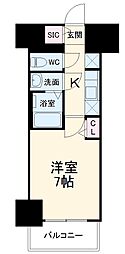 名古屋市営鶴舞線 浅間町駅 徒歩5分の賃貸マンション 12階1Kの間取り