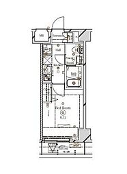 京急本線 京急川崎駅 徒歩11分の賃貸マンション 2階1Kの間取り