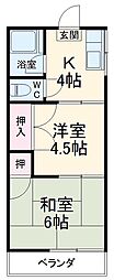 エコーハイム 1階2Kの間取り