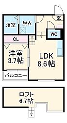 K-FOREST 1LDKの間取図画像