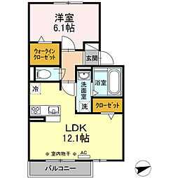 ガーネット雅 1LDKの間取図画像