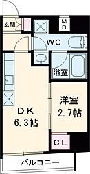 東京メトロ丸ノ内線 西新宿駅 徒歩8分の賃貸マンション 8階1DKの間取り