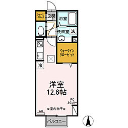 ラゾーナ江田 1階ワンルームの間取り