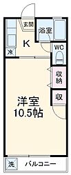 第三ヒカリコーポ 2階1Kの間取り