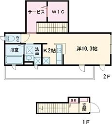 Sakura Riant（サクラ　リア） 2階1SKの間取り