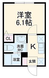 Ｇｒａｎｍｙ　ＮＯＤＡ(グランミーノダ) 2階1Kの間取り