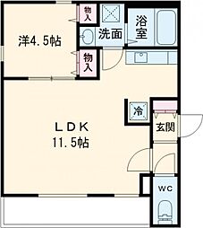 イーストグロウ上池袋 1階1LDKの間取り